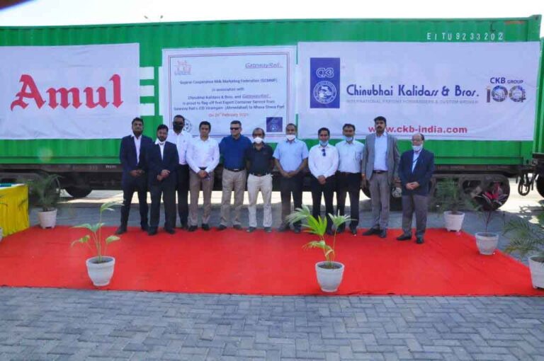GatewayRail flags off dedicated round-trip export train for Amul from Ahmedabad